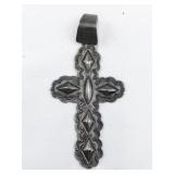 Nelson  Large Cross sterling silver pendant (no chain).