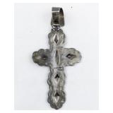 Nelson  Large Cross sterling silver pendant (no chain).