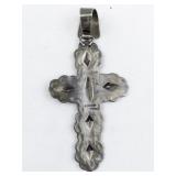 Nelson  Large Cross sterling silver pendant (no chain).