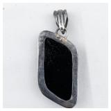 Multi-Colored Dichroic Glass sterling silver pendant (no chain).