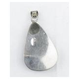 Mexico (Unknown) Abalone Shell Teardrop sterling silver pendant (no chain).