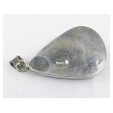 Mexico (Unknown) Abalone Shell Teardrop sterling silver pendant (no chain).
