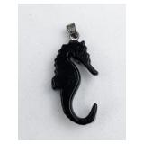 Colorful Seahorse sterling silver pendant (no chain).