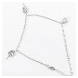 Peridot Accented Palm Tree Sterling Silver Charm Bracelet.