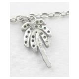 Peridot Accented Palm Tree Sterling Silver Charm Bracelet.