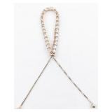 CZ Rose Tone Sterling Silver Bolo Bracelet .