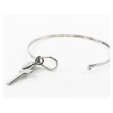 Cross & Believe Charms sterling Silver Bangle Bracelet.