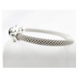 Esposito  Black Onyx Sterling Silver Hinged Bangle.