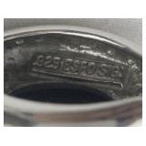 Esposito  Black Onyx Sterling Silver Hinged Bangle.