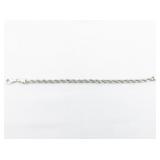 Twisted Rope sterling Silver Chain Bracelet .