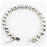 MILOR Sand Marco Diamond Cut Link sterling Silver Bracelet.