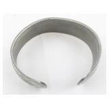 Floral Silver Tone Base Metal Bangle Bracelet.