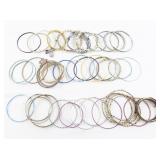 set of 20+ Base Metal Bangle Bracelets.