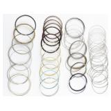 set of 20+ Gold & Silver Tone Base Metal Bangle Bracelets.