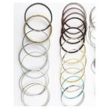 set of 20+ Gold & Silver Tone Base Metal Bangle Bracelets.