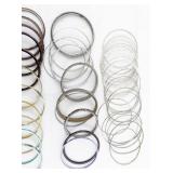 set of 20+ Gold & Silver Tone Base Metal Bangle Bracelets.