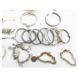 set of 20+ Gold & Silver Tone Base Metal Bracelets.