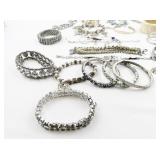 set of 20+ Gold & Silver Tone Base Metal Bracelets.