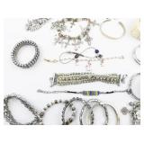 set of 20+ Gold & Silver Tone Base Metal Bracelets.