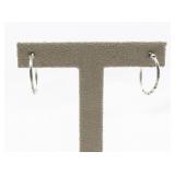 Twisted Sterling Silver Hinged Wire Hoop Earrings.