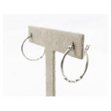 Twisted Sterling Silver Hinged Wire Hoop Earrings.