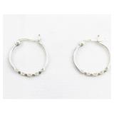 Twisted Sterling Silver Hinged Wire Hoop Earrings.