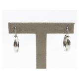 Chapal-Zenray Classic Sterling Silver Hinged Wire Hoop Earrings.