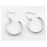 Chapal-Zenray Classic Sterling Silver Hinged Wire Hoop Earrings.