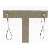 Infinity Loop Sterling Silver Hinged Wire Hoop Earrings.