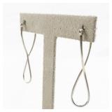Infinity Loop Sterling Silver Hinged Wire Hoop Earrings.