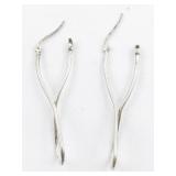 Infinity Loop Sterling Silver Hinged Wire Hoop Earrings.