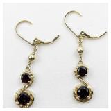 Gorgeous Garnet Vermeil (Sterling Silver) Omega Back Earrings .