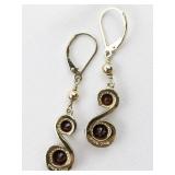 Gorgeous Garnet Vermeil (Sterling Silver) Omega Back Earrings .