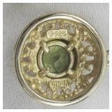 Filigree Peridot Drop Vermeil (Sterling Silver) Dangle Earrings .