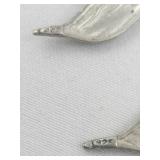 Textured Swirl Sterling Silver French Wire Dangle Earrings .