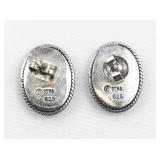 Boma Malachite Sterling Silver Stud Earrings .