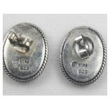 Boma Malachite Sterling Silver Stud Earrings .