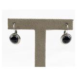 Esposito  Black Onyx Sterling Silver Earrings .