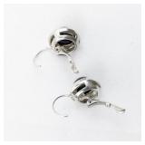 Esposito  Black Onyx Sterling Silver Earrings .