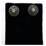 Starburst Sterling Silver Stud Earrings .