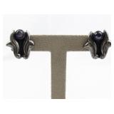 Amethyst Sterling Silver Screw-Back Non-Pierced Earrings.