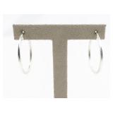 Designs by FMC 40mm Classic Sterling Silver Hinged Wire Hoop Earrings.
