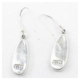 Unknown Maker (JS) Created Purple Opal Sterling Silver French Wire Dangle Earrings .