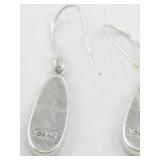 Unknown Maker (JS) Created Purple Opal Sterling Silver French Wire Dangle Earrings .