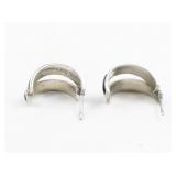 Onyx And Created Opal Inlay Sterling Silver Dangle Earrings .