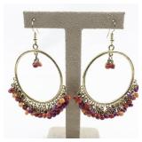 Dichroic Glass Sterling Silver French Wire Dangle Earrings .