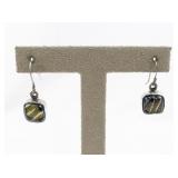 Fiesta Beaded Gold Tone Base Metal Hoop Earrings .