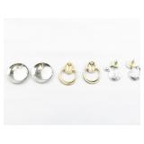 Set of three Colorful Base Metal Pierced Earrings .