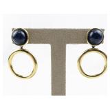 Midnight Halo Gold Tone Base Metal Dangle Earrings .