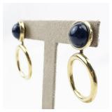 Midnight Halo Gold Tone Base Metal Dangle Earrings .